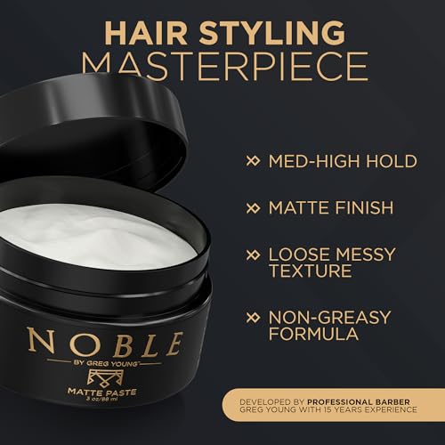 Matte Hair Paste for All Hair Types | Strong Hold, No Flakes (3.8 oz)