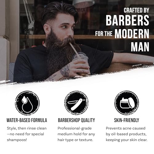 Hair Science Premium Organic Water-Based Pomade, Medium Hold, Natural Shine, Eucalyptus Scent