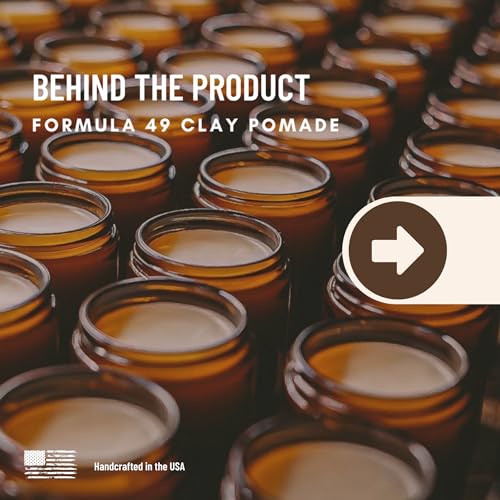 Firm Hold Matte Finish Organic Pomade for Men - Formula 49 Clay (2 oz)