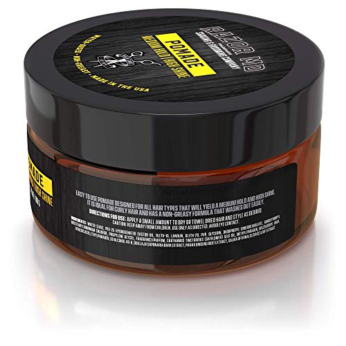 High Shine Natural Water-Based Hair Pomade for Men, Made in USA